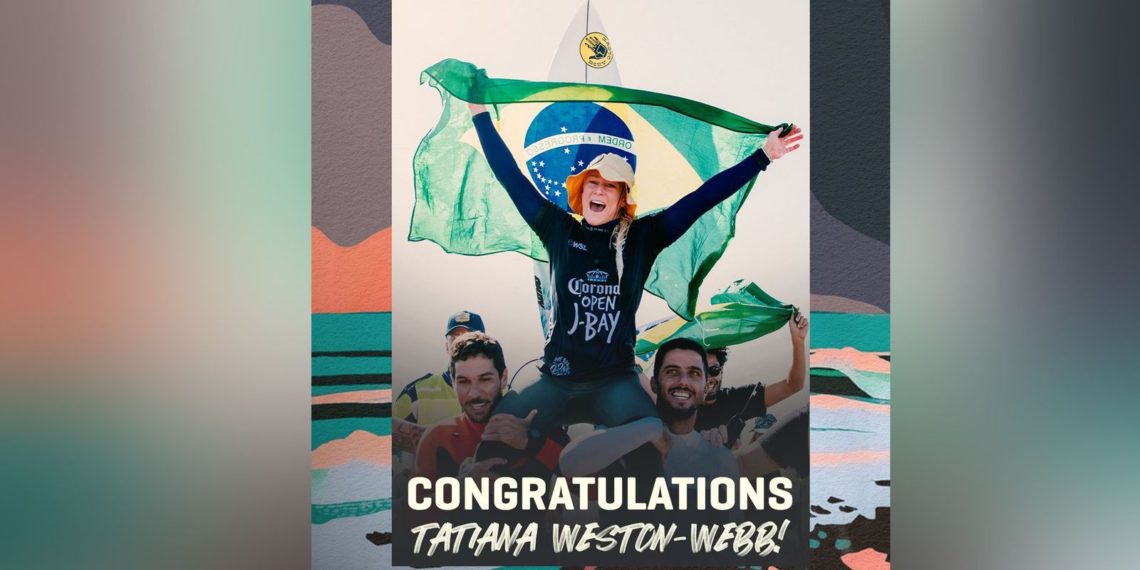 Surfe: Tati Weston-Webb é campeã em J-Bay e sobe para 3º lugar da WSL