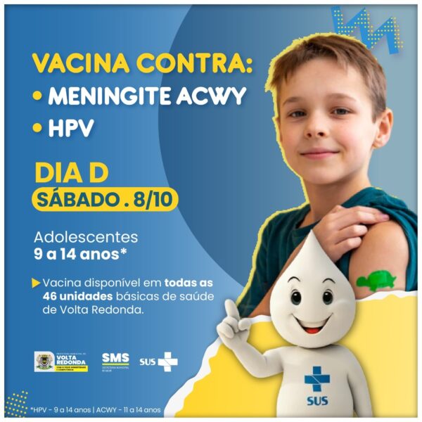 Volta Redonda amplia vacinação contra meningite e HPV nas unidades de saúde