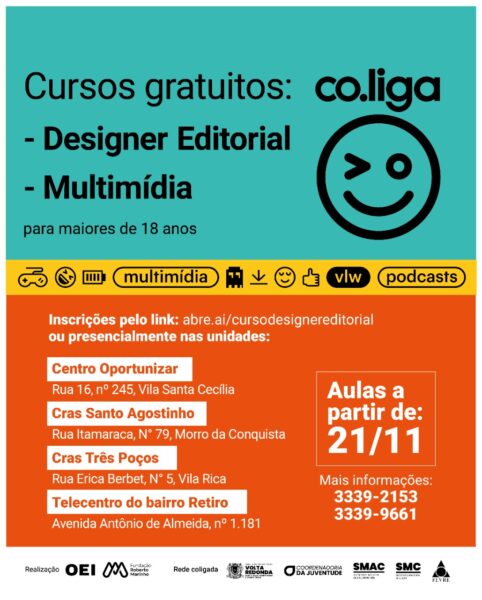 Prefeitura de Volta Redonda oferta cursos de design editorial e multimídia pela Co.liga