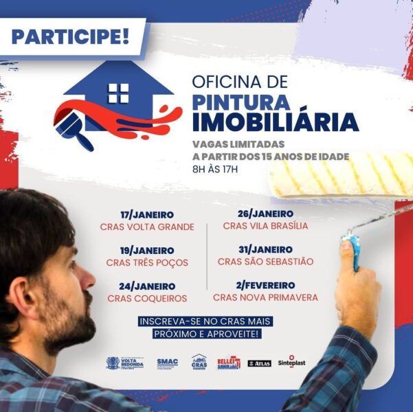 Volta Redonda abre inscrições para Oficina de Pintura Imobiliária