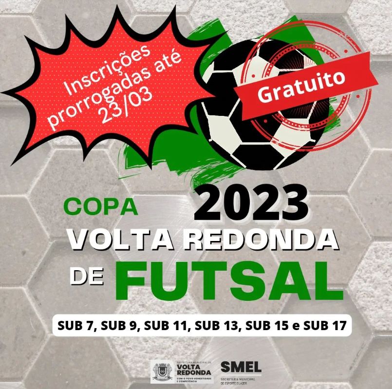 Copa Volta Redonda de Futsal 2023 prorroga inscrições até dia 23 de março