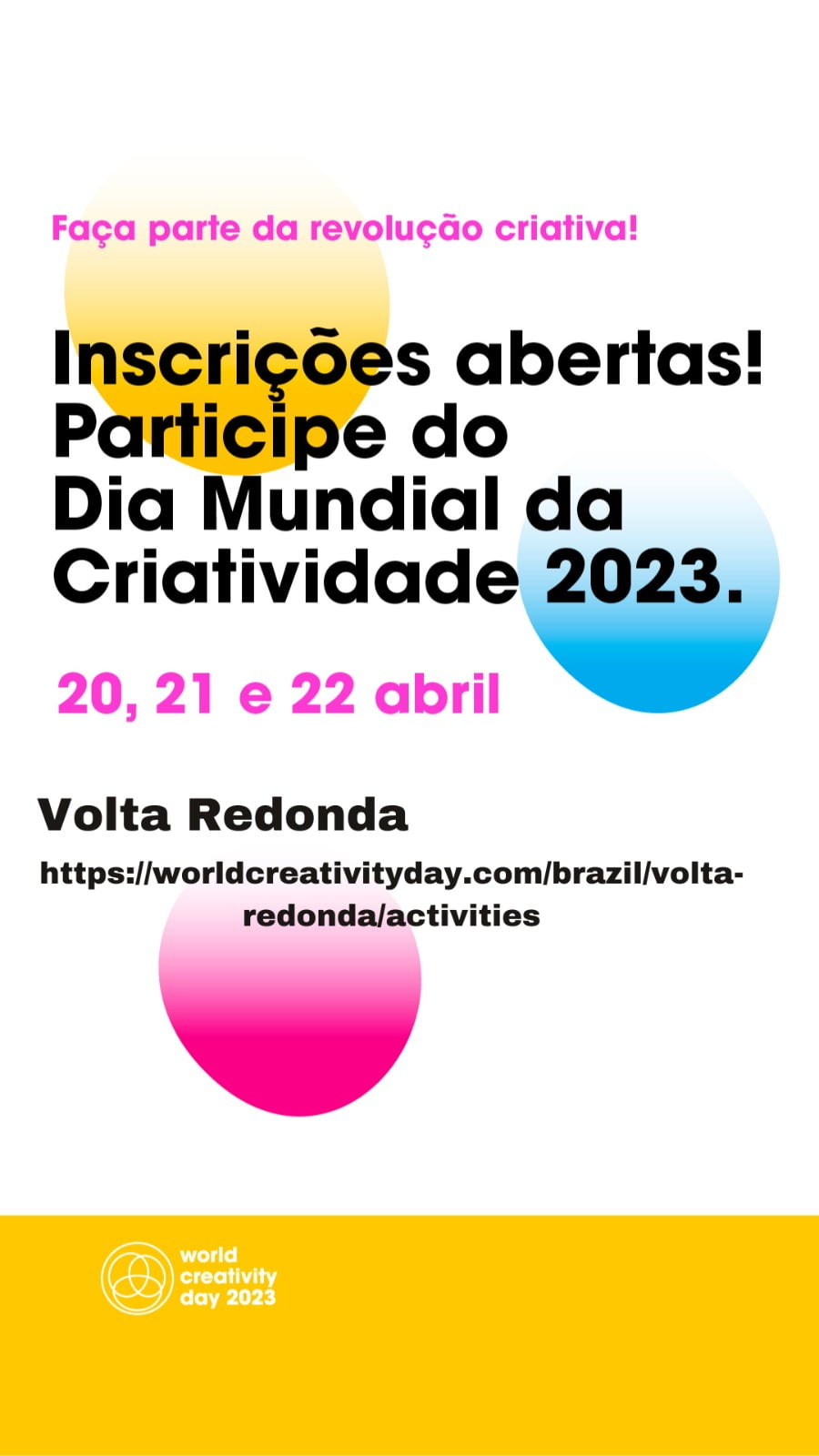 Volta Redonda terá 32 atividades pelo Dia Mundial da Criatividade