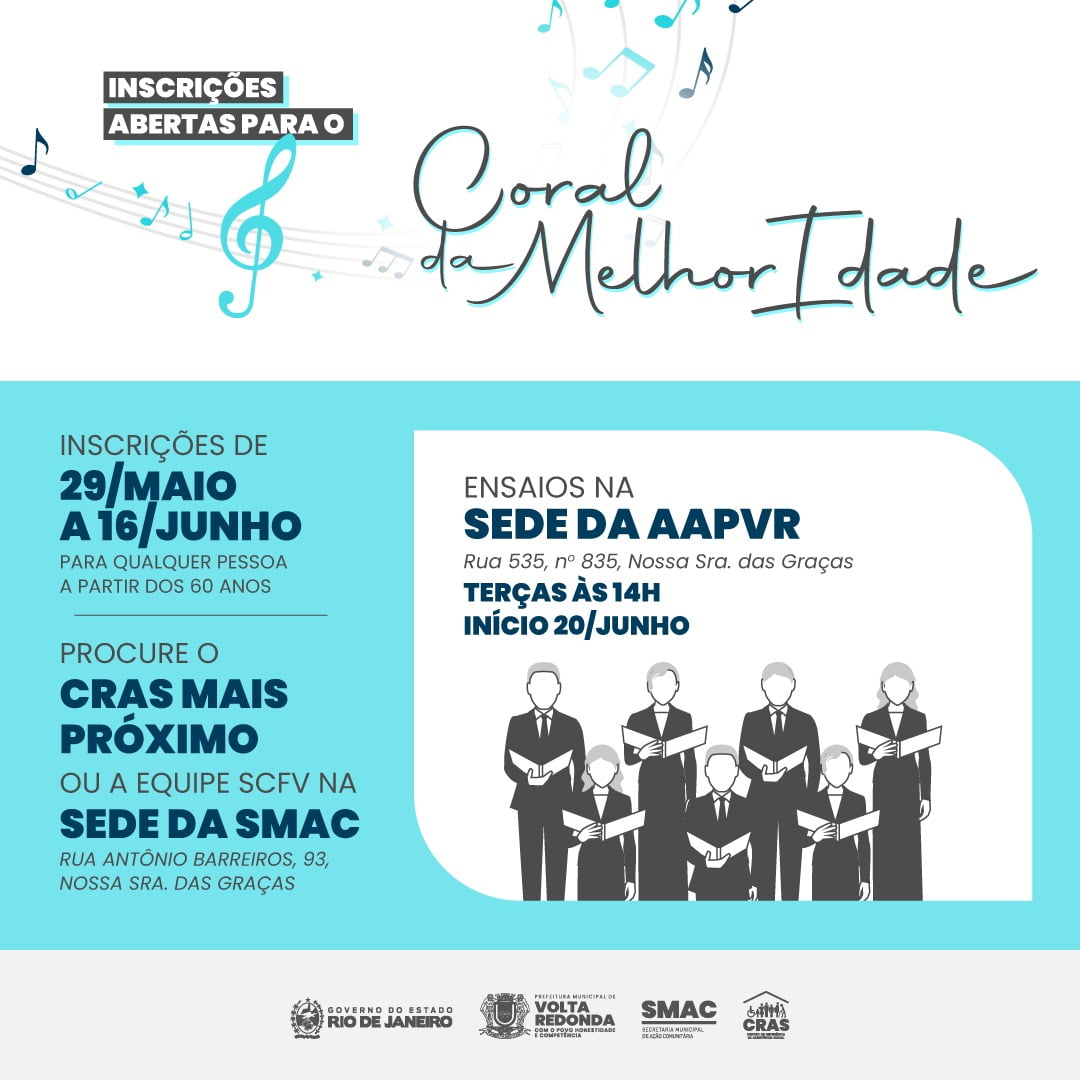 Prefeitura de Volta Redonda abre inscrições para Coral da Melhor Idade
