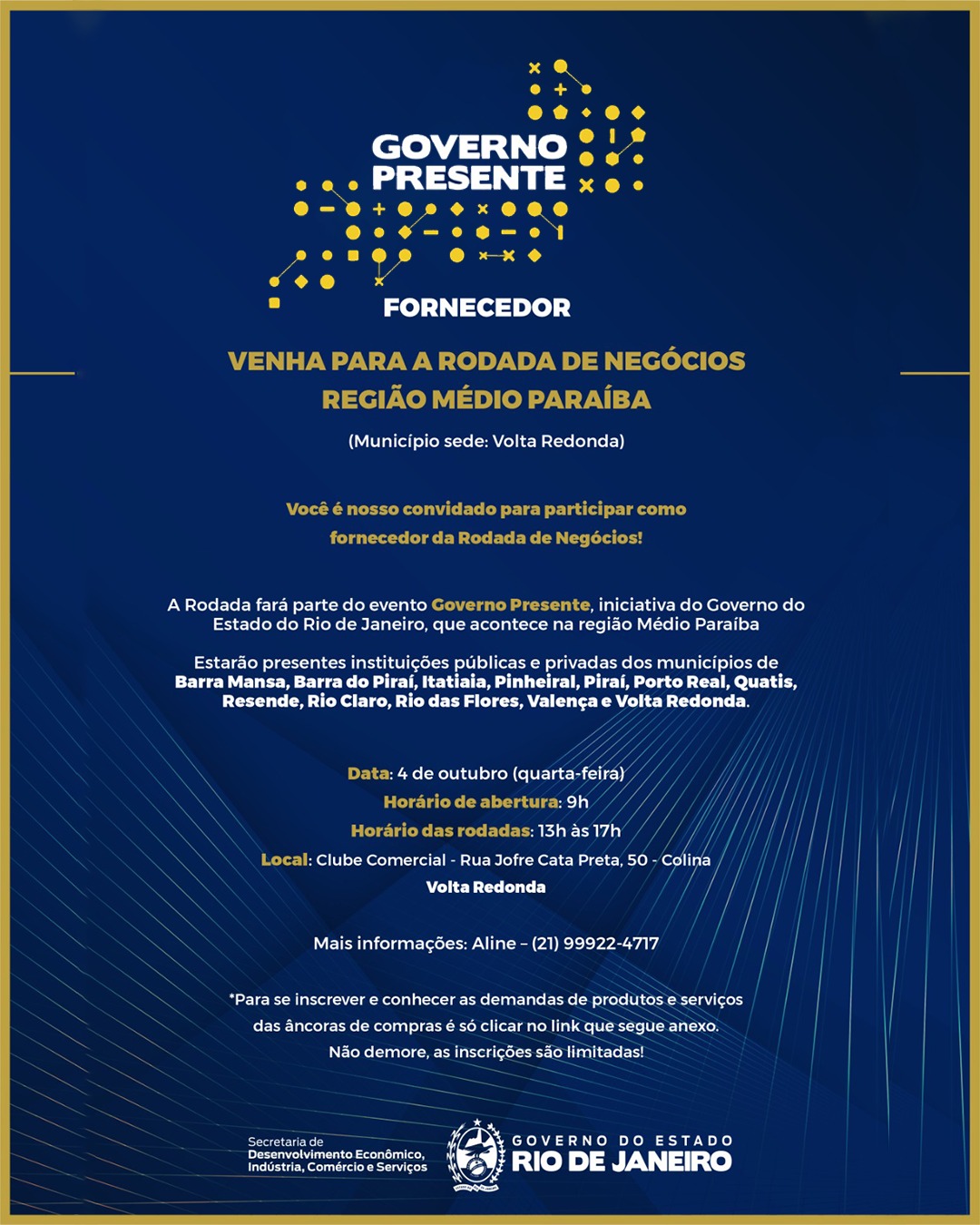 Volta Redonda sedia Seminário de Desenvolvimento Econômico e Rodada de Negócios e de Crédito