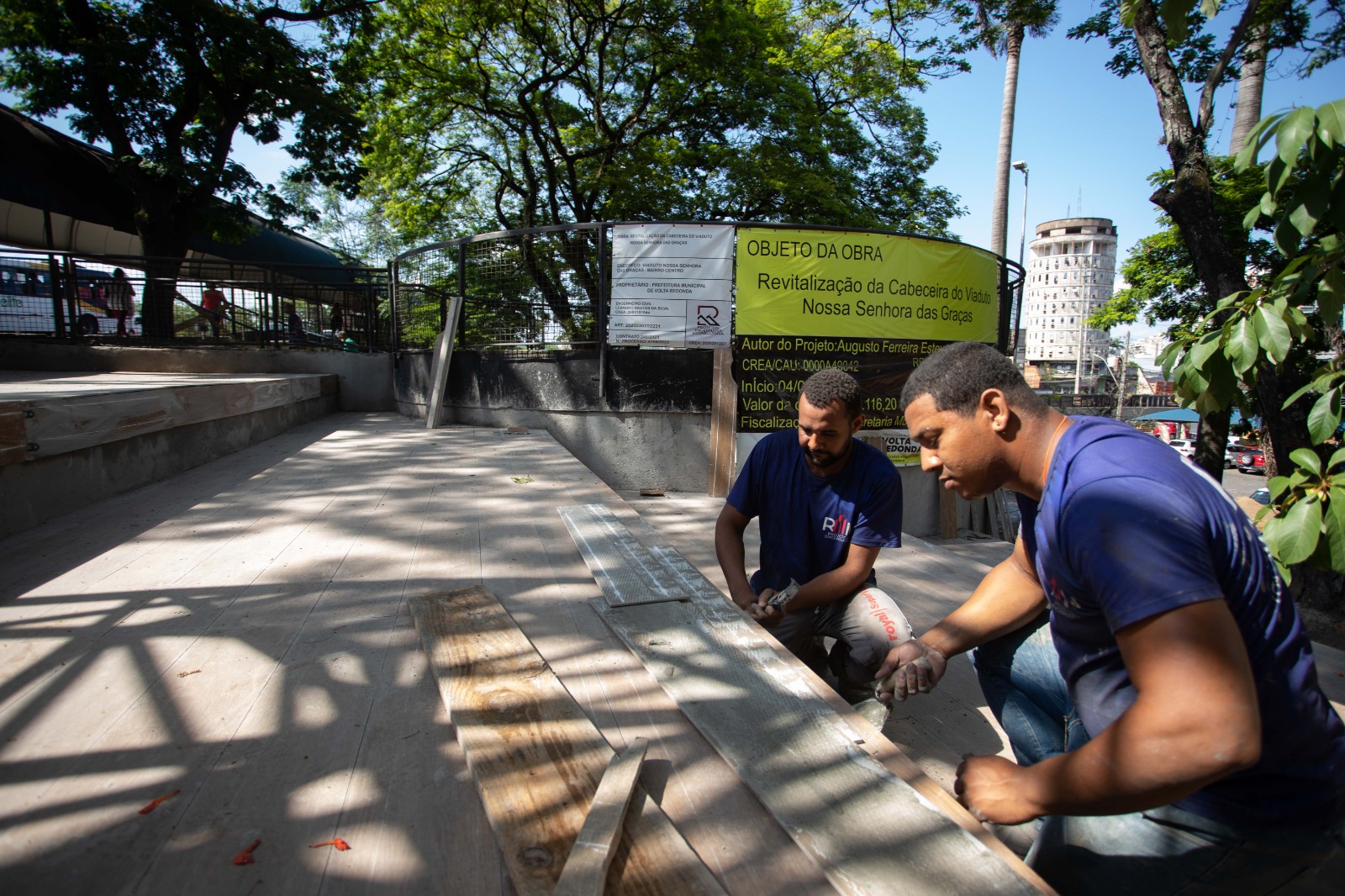 Volta Redonda: ampliação do Corredor Cultural Urbano prossegue no Viaduto Nossa Senhora das Graças