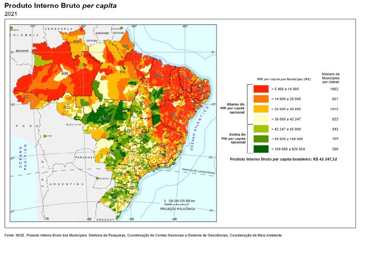 Capitais perdem espaço, e economia fica menos concentrada, aponta IBGE. Foto: IBGE