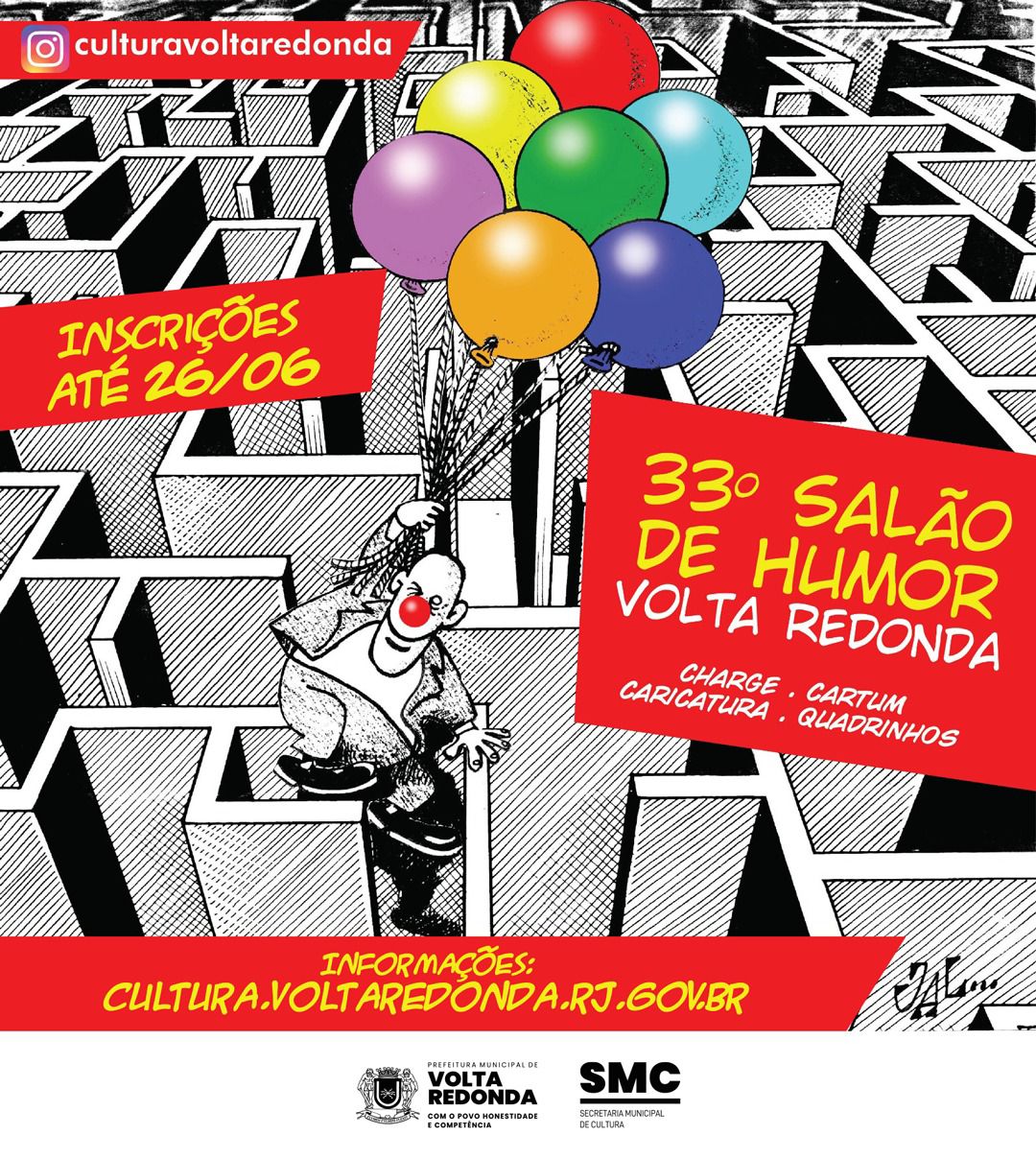 Prefeitura abre inscrições para 33ª edição do Salão de Humor de Volta Redonda