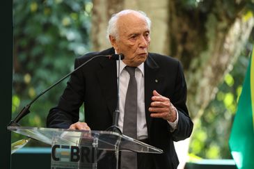 Rio de Janeiro (RJ), 18/07/2024 – O embaixador e conselheiro emérito do Centro Brasileiro de Relações Internacionais (CEBRI), Rubens Ricupero durante palestra no instituto, na Gávea, zona sul do Rio de Janeiro. Foto: Tomaz Silva/Agência Brasil