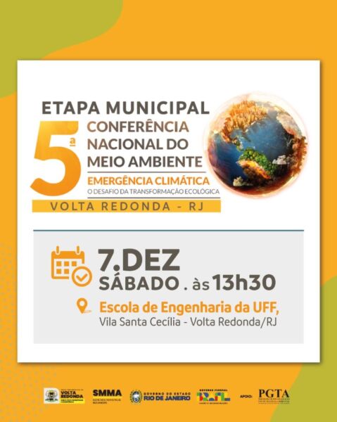 Volta Redonda terá etapa municipal da 5ª Conferência Nacional do Meio Ambiente