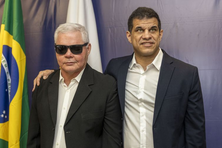 ALESSANDRA CABRAL 02.10.24 - O ATUAL PRESIDENTE MIZAEL CONRADO E O ELEITO JOSÉ ANTONIO FREIRE - Eleições para Presidência e Conselho Fiscal do CPB (Comitê Paralímpico Brasileiro) realizadas no CT Paralímpico, em São Paulo. Foto: Alessandra Cabral/CPB