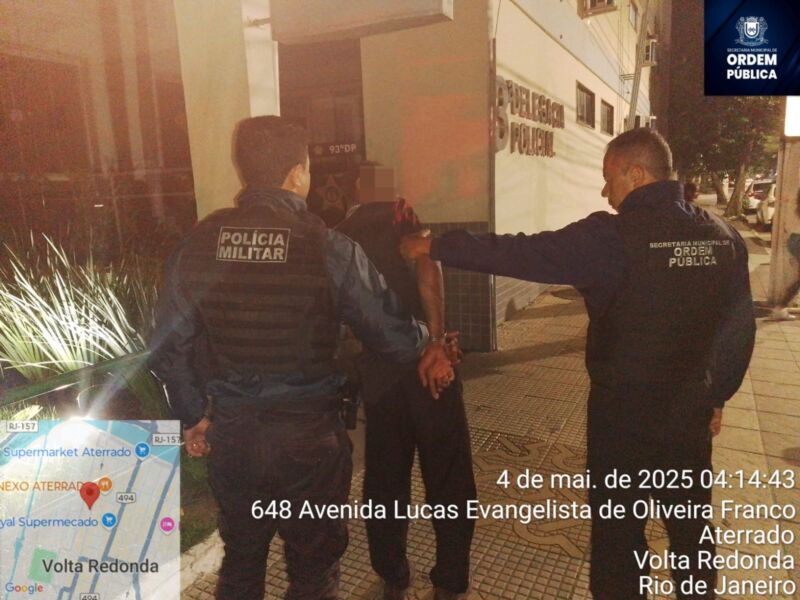 Suspeito de furtar igreja é detido pela Ordem Pública de Volta Redonda