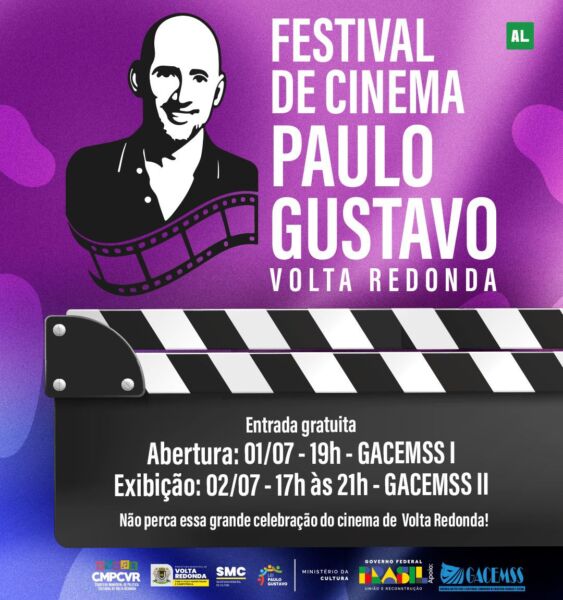 Comemorações pelo aniversário de Volta Redonda têm início com o Festival de Cinema Paulo Gustavo