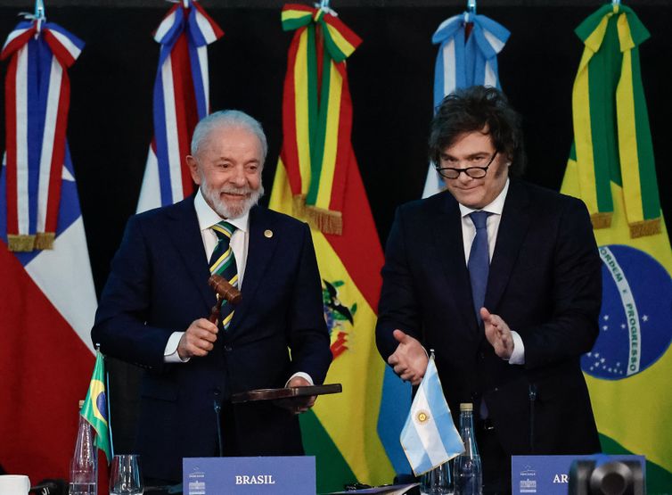 Presidente da República, Luiz Inácio Lula da Silva, durante cerimônia de transmissão da Presidência Pro Tempore da República Argentina para a República Federativa do Brasil. Palácio San Martín, Buenos Aires, Argentina.  Foto: Ricardo Stuckert / PR
