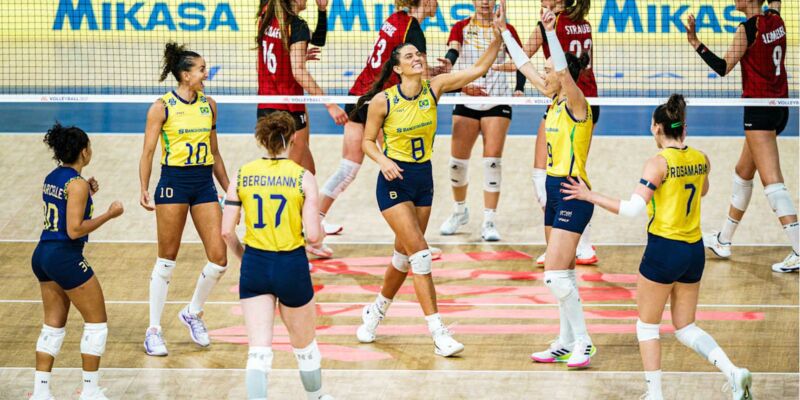 Vôlei: Brasil vence Alemanha e encara Japão na semi da Liga das Nações