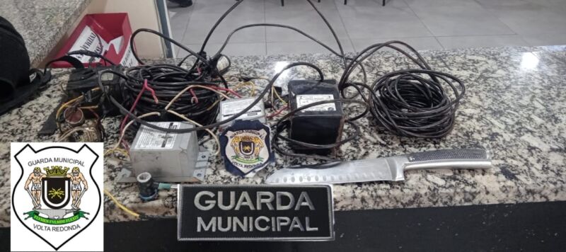 Guarda Municipal prende homem por furto de cabos elétricos em Volta Redonda