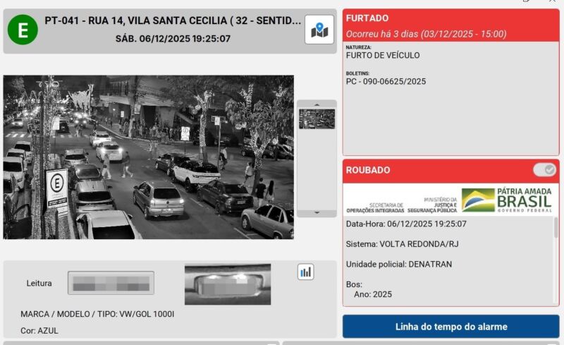Carro furtado em Barra Mansa é recuperado em Volta Redonda com uso da tecnologia