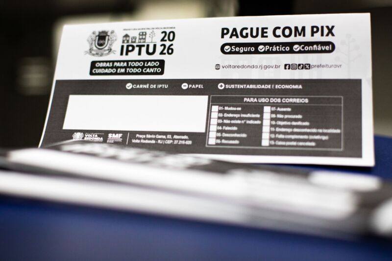 Carnê digital do IPTU 2026 já está disponível em Volta Redonda