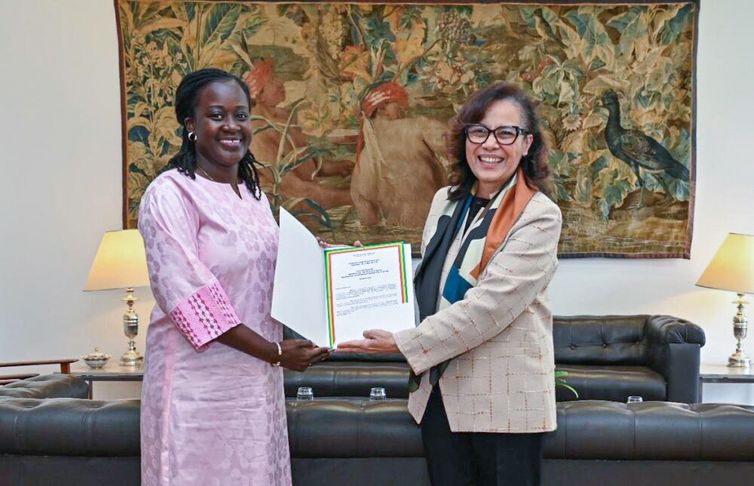 Brasília (DF), 22/04/2026 - Embaixadora do Senegal no Brasil, Marie Gnama Bassene (e). 
Foto: Embaixada do Senegal/Divulgação