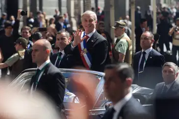 Chile's President Jose Antonio Kast leaves following an ecumenical prayer at the Metropolitan Cathedral, in Santiago, Chile, March 12, 2026. REUTERS/Diego Reyes