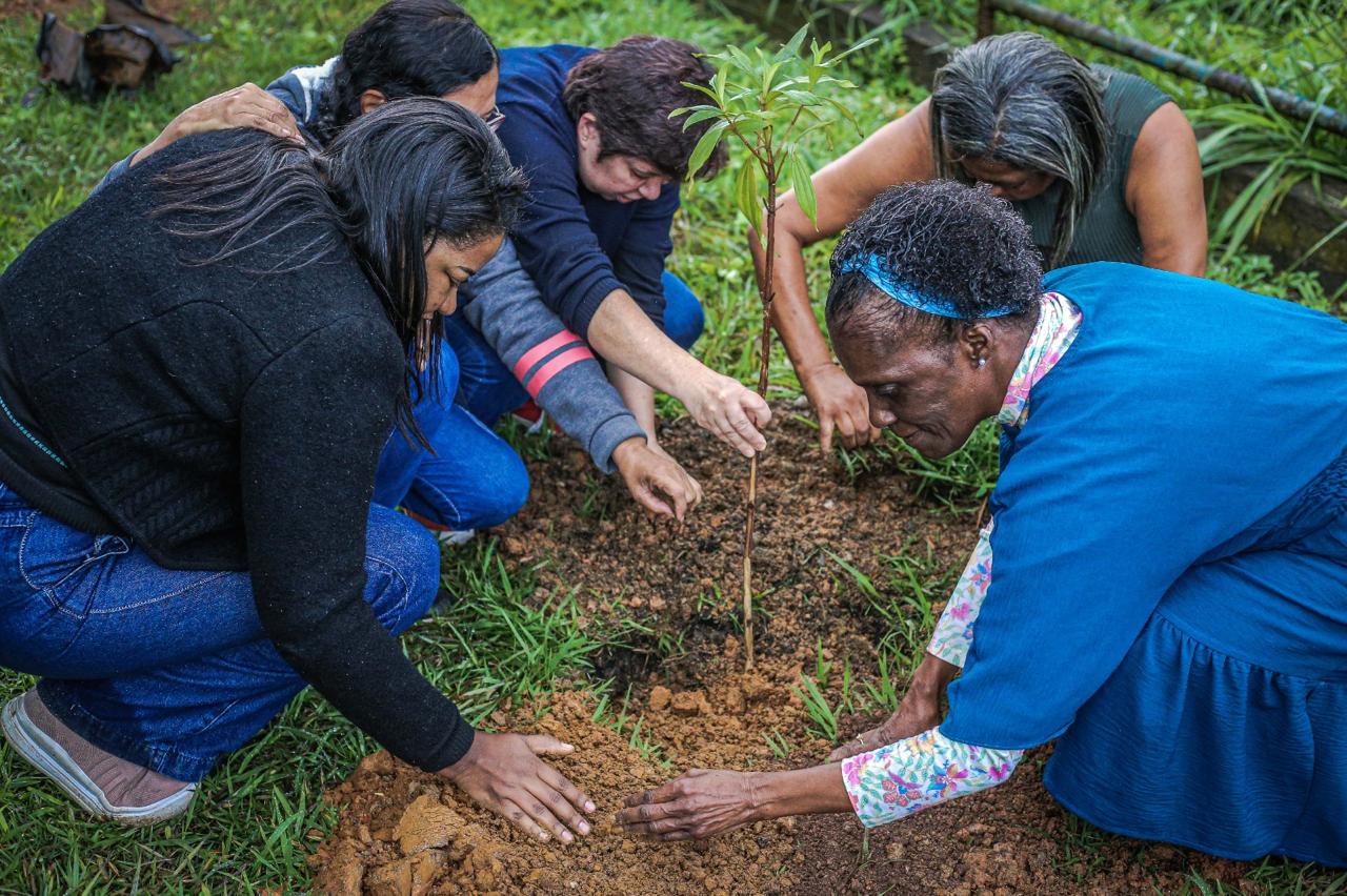 Secretaria de Meio Ambiente de Volta Redonda promove plantio de árvores frutíferas com moradores no Cras Belo Horizonte