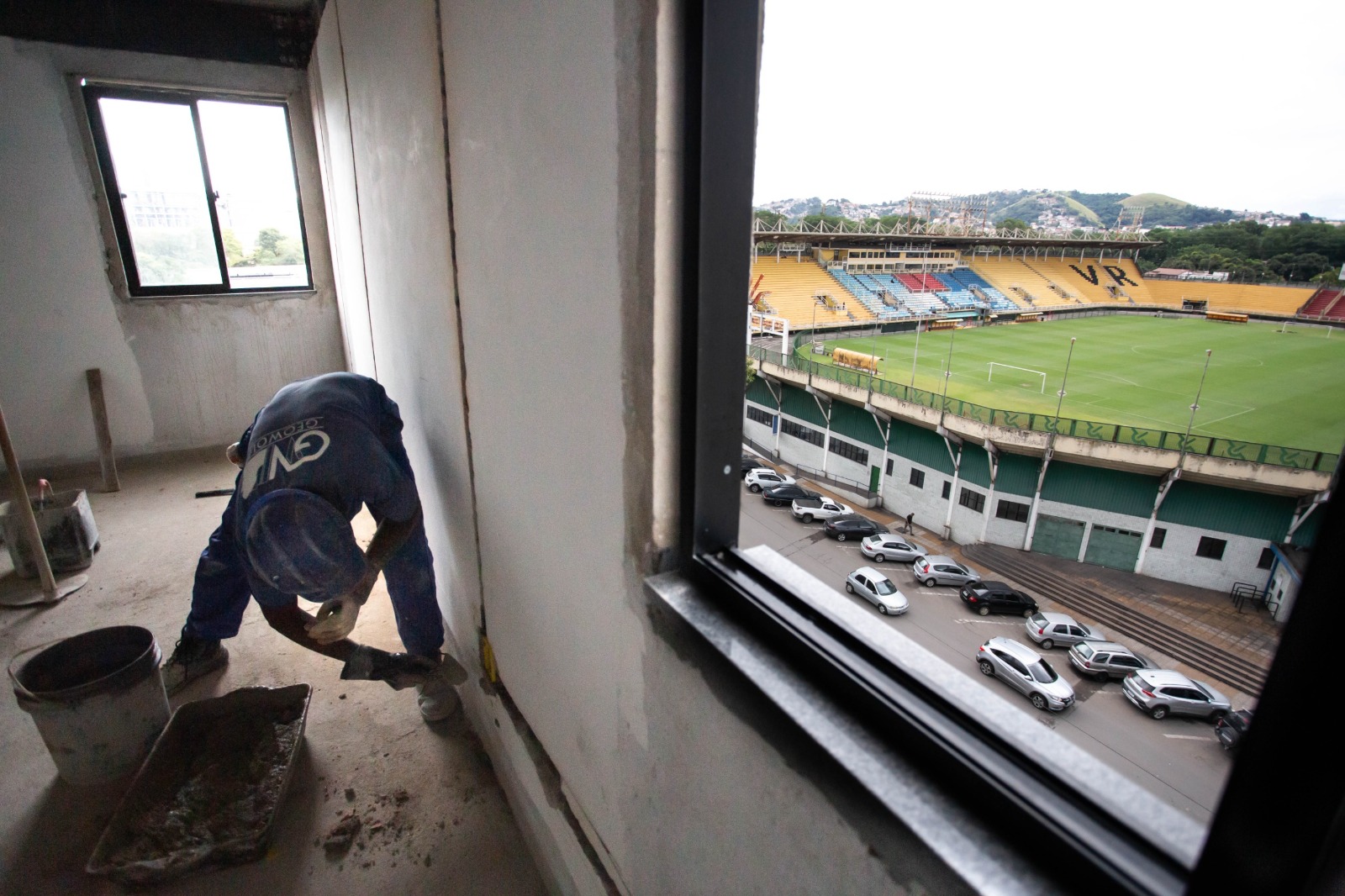 Volta Redonda: obra da futura Casa dos Atletas entra na fase de acabamento