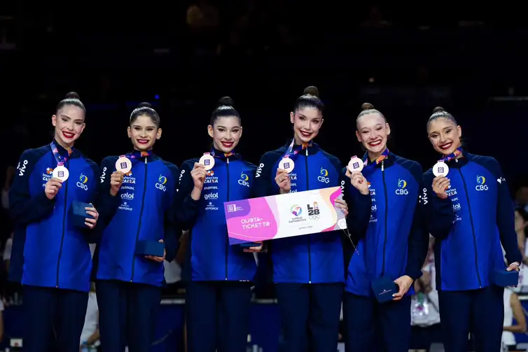 MeloGym/CBG Ginástica rítmica: Brasil é bronze no Mundial e garante vaga olímpica. Foto: MeloGym/CBG