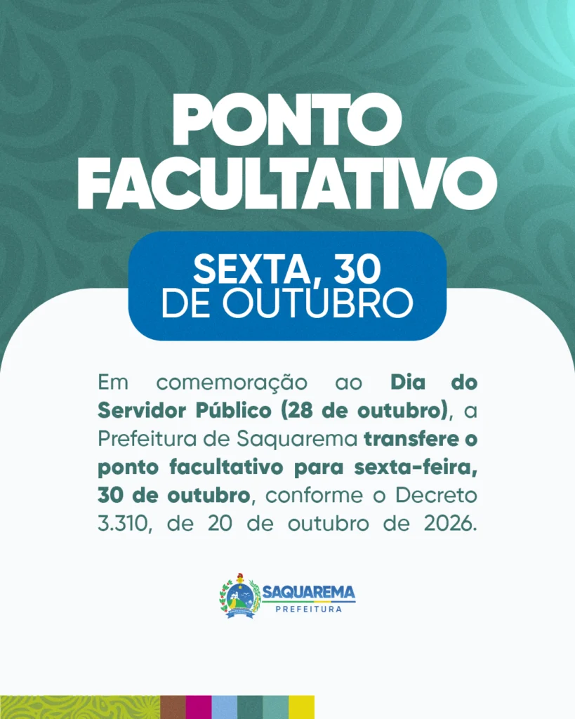 COMUNICADO: Ponto Facultativo do Dia do Servidor Público