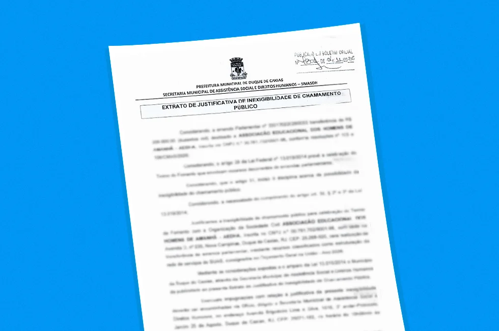Extrato de Justificativa de Inexigibilidade de Chamamento público