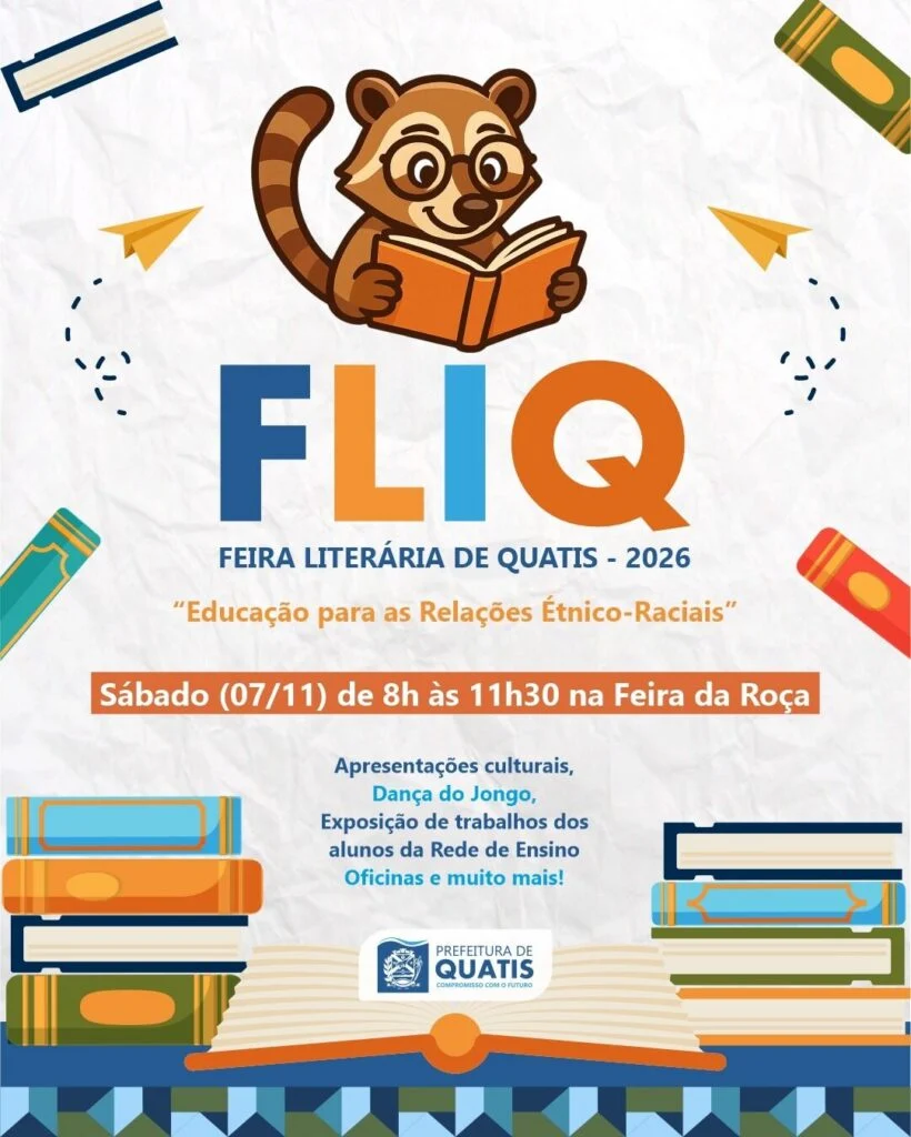 FLIQ: Quatis terá feira literária com programação cultural no próximo dia 7