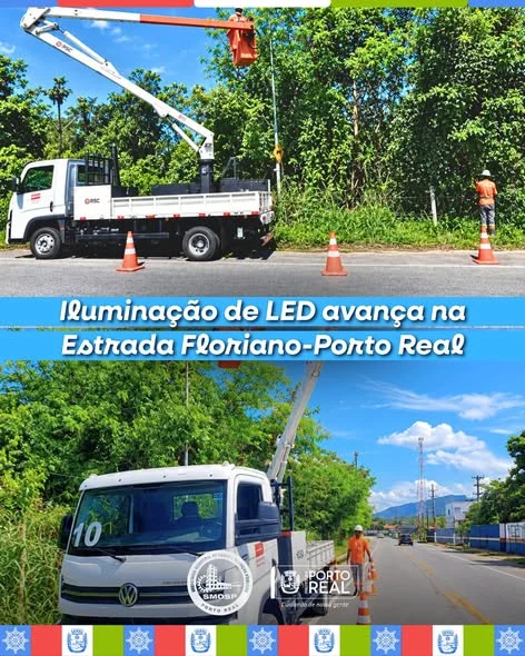 Iluminação de LED avança na Estrada Floriano-Porto Real