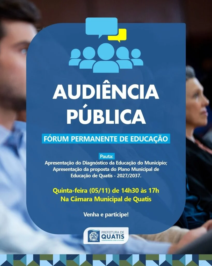 Quatis vai realizar audiência pública para discutir pautas na educação, em novembro