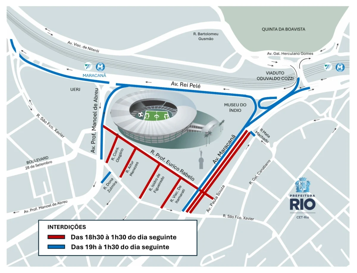 Vasco x Boca Juniors: CET-Rio realiza operação especial de trânsito no entorno do Maracanã